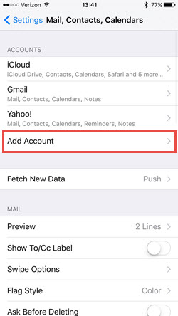 iPhone Configuration Step 2