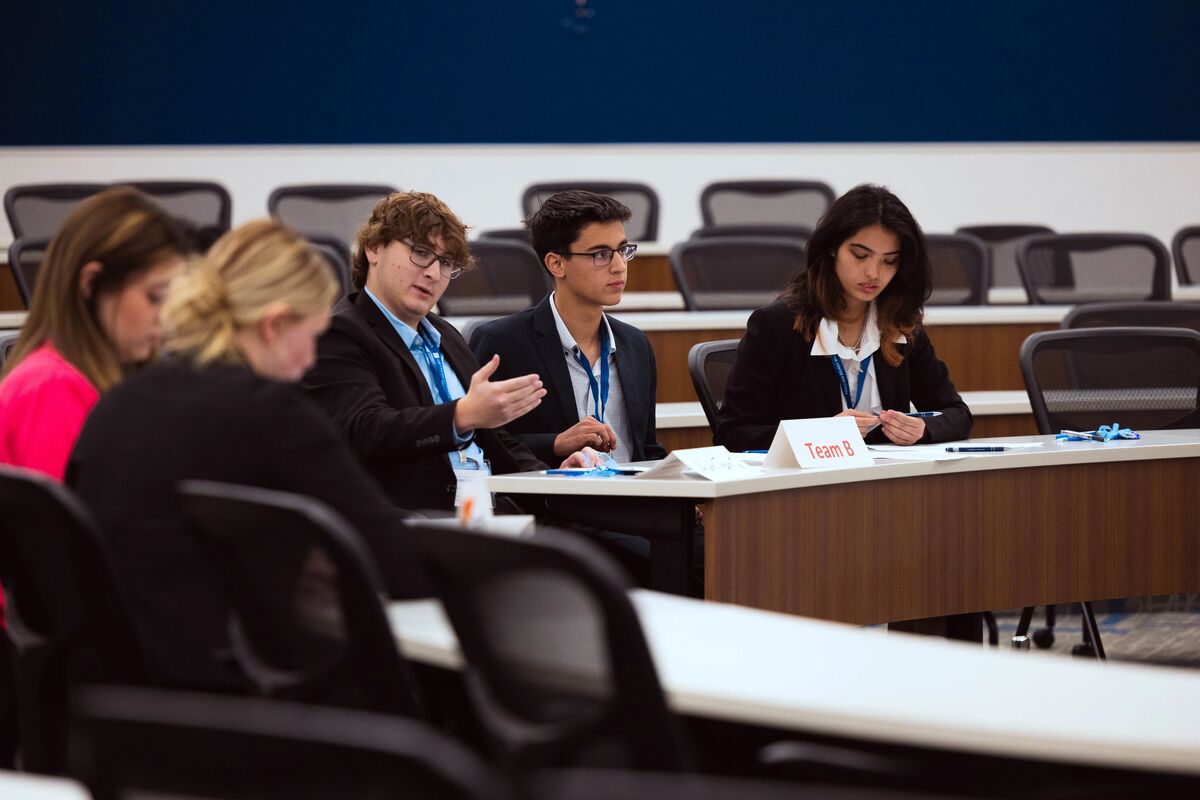 Ethics Bowl team presenting