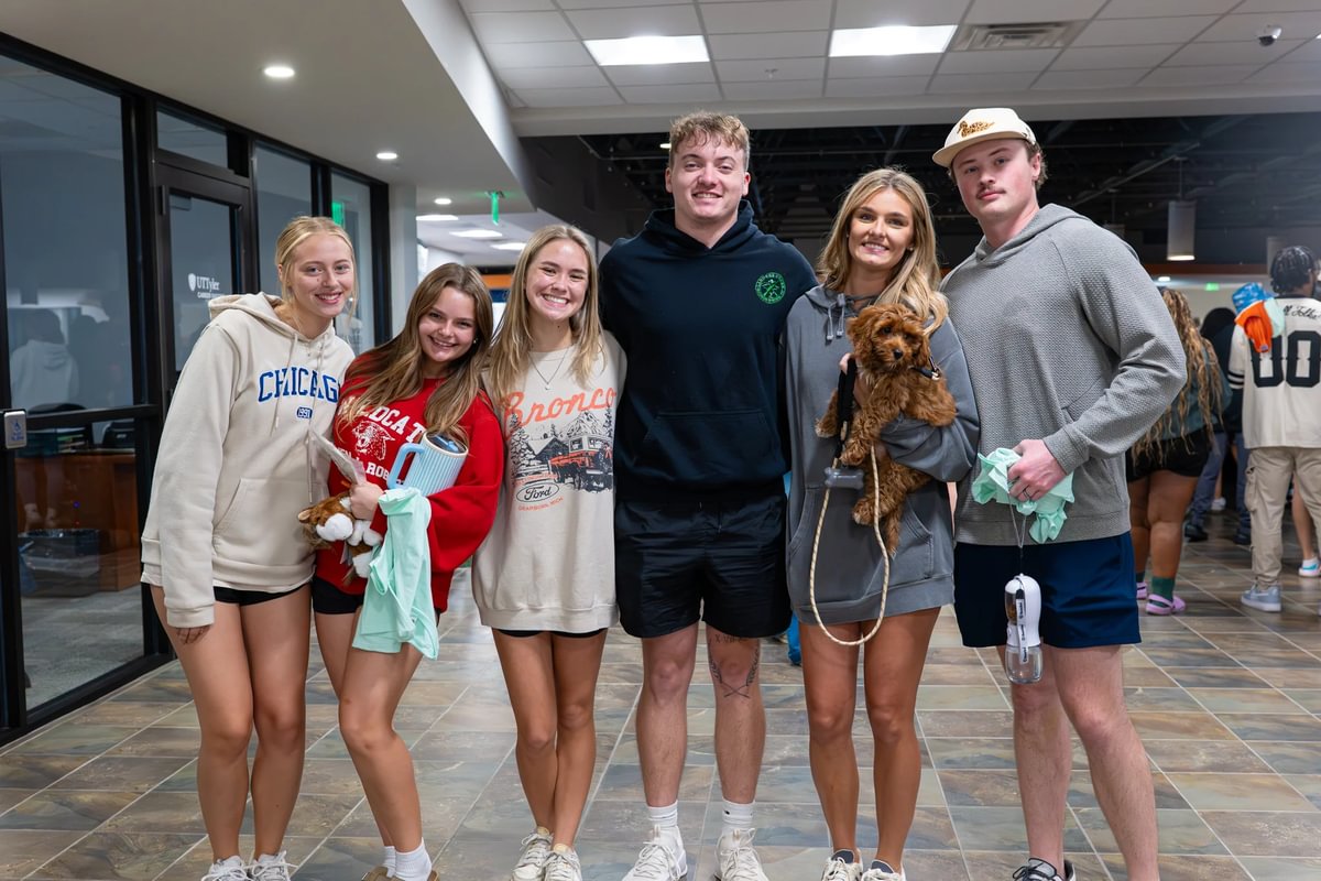 A group of students at Midnight Breakfast