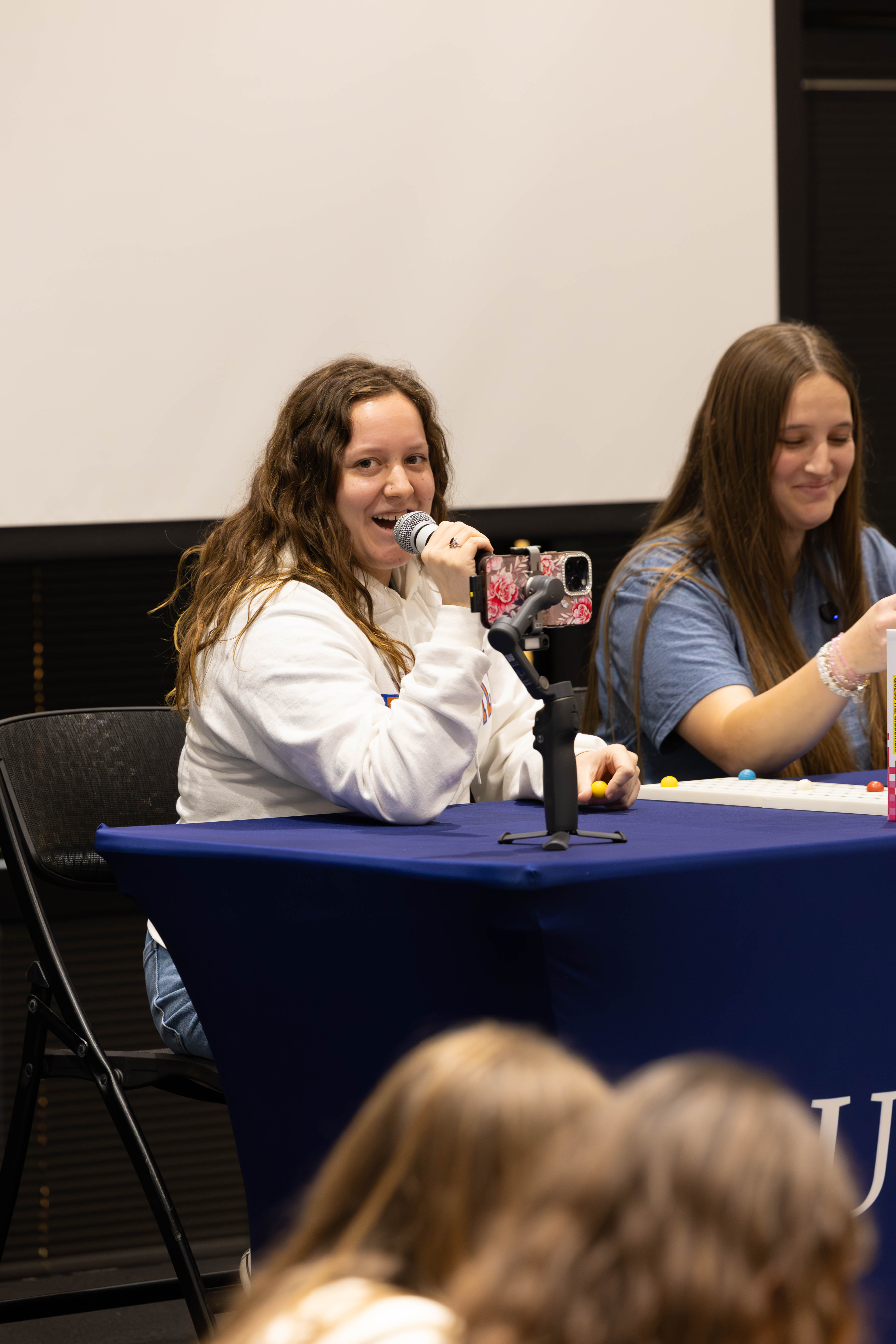 P2 student workers calling bingo